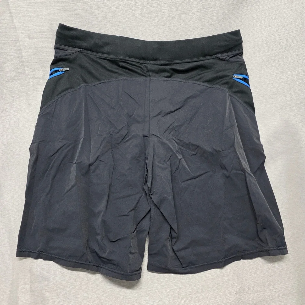 Hylete‎ Mens Training Shorts Black Blue Zipper Pockets Athletic Gym Workout 9in